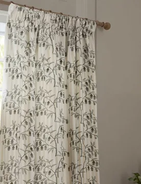 Chinese Lanterns Pencil Pleat Curtains Natural Mix - Sanderson - FashionsVida
