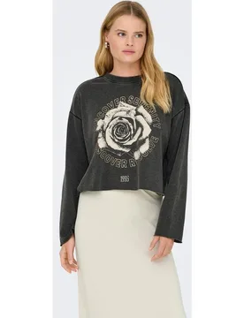 Sudadera de mujer estampada de cuello redondo - Only - FashionsVida