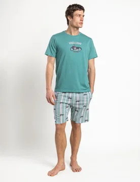 Pijama corto de hombre de punto de color - Admas - FashionsVida