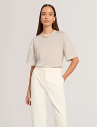 Satin T-Shirt Beige female