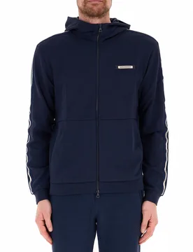 Felpa in cotone BLU NAVY L - EA7 EMPORIO ARMANI - FashionsVida