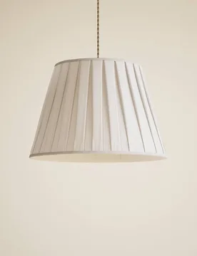 Large Wide Pleated Fabric Shade Natural - M&S - FashionsVida