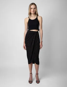 Zadig & Voltaire - Falda Jamelia de seda jacquard cruzada - Zadig & Voltaire - FashionsVida