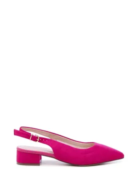 Women's 'Fiorenza' Wide Fit Low Block Heel Sling Backs in Fuchsia Size: 7E - Fuchsia - Size: 7E - Paradox London - FashionsVida