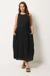 Women's Textured Midi Dress in Black Size: 20 - Black - Size: 20