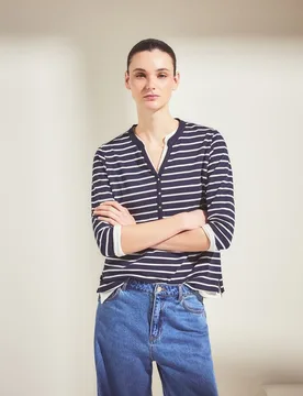 Camiseta de mujer panadera a rayas - Woman El Corte Inglés - FashionsVida