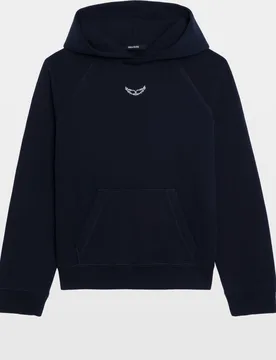 Zadig & Voltaire - Sudadera con cremallera de mujer con capucha, de mangas largas, en algodón y con strass en la espalda - Zadig & Voltaire - FashionsVida