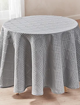 Tischdecke silbergrau, Ø 140 cm - 3Pagen - FashionsVida