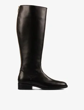 Womens Pure Ride Black Leather Boots - Size Uk 7 - Clarks - FashionsVida