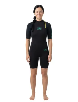 Shorty à Manches Courtes Avec Fermeture éclair Au Dos Surf School Springy 2 Mm Aqua 16 - Ocean & Earth - FashionsVida