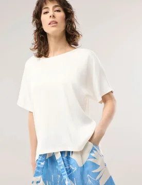 Blusenshirt aus Satin, #noch offen: Größenlauf, Farbe Weiß, 38, weichfließend atmungsaktiv Damen - Walbusch - FashionsVida