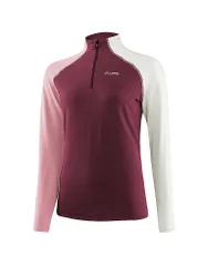 Löffler Maglia intima da donna con zip TRANSTEX Coblo rosso scuro 40