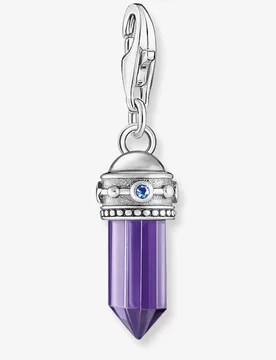 Women's Silver Purple Hexagon Amulet Charm 2047-348-13 - Purple - Size: One Size - Thomas sabo - FashionsVida