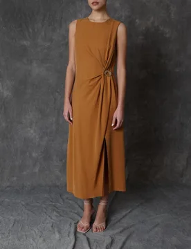 Vestido largo liso - Roberto Torretta - FashionsVida
