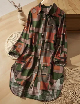 Vestidos cortos de mujer con bloques de color y estampado retro para el verano L - Shein - FashionsVida