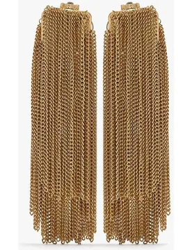 Pendientes con flecos de cadenas metalizadas en liso - Parfois - FashionsVida