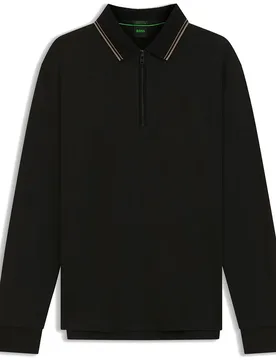 Polo A Maniche Corte Cord Plisy 1027295 Green Black M - BOSS - FashionsVida