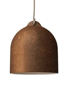 Cables Suspension Luminaire Textile Bell M 1.2 M Rust / White One Size - Creative - FashionsVida