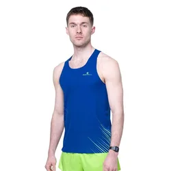 Maglietta Senza Maniche Tech Race Darkcobalt / Fluogreen L