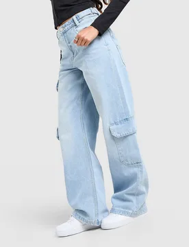 Sync Oversized Wide Leg Jeans - Damen, Blau - female - Size: 6 - Hoodrich - FashionsVida