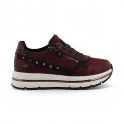 Womens Burgundy Lace-Up Trainers Platform Sneakers - M0332001 Faux Leather - Size Eu 38