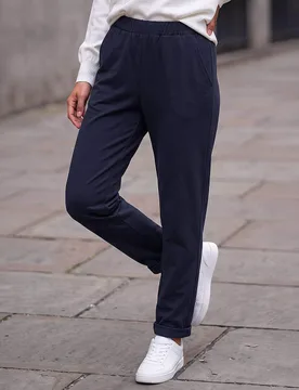 Petite Turn Up Slim Fit Trousers Navy female - Roman - FashionsVida