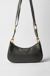 Womens Essiy Logo Strap Shoulder Bag Black Leather - One Size
