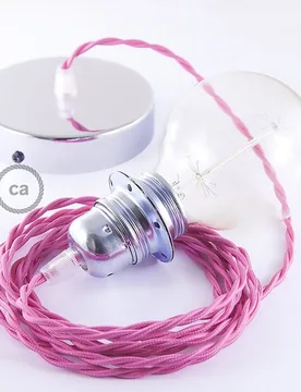 Cables Lampe Suspendue Pendel Pour Abat-jour Tm08 Diy 1 M Fuchsia / Chrome Plated One Size - Creative - FashionsVida