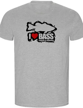 I Love Bass Eco Short Sleeve T-shirt Heather Grey M Men - Kruskis - FashionsVida