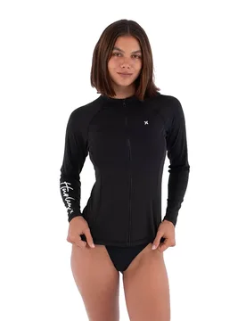 Rash Guard Manches Longues Zippé Wleu00003 Black S - Hurley - FashionsVida