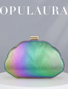 OpulAura Bolso de Noche de Lujo de Cuero PU con Forma de Caja de Concha Minimalista para Mujer, Bolso de Noche Elegante y Encantador, Bolso de Noche B - Shein - FashionsVida