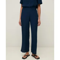 Pantalones rectos de mujer de corte regular con cintura elástica