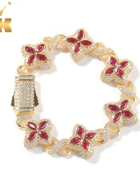 TBTK Multi Color CZ Floral Inifinity Chain Bracelet Micro Paved Out 5A+ Cubic Zircon Clover Anklet Luxury Jewelry - Aliexpress - FashionsVida