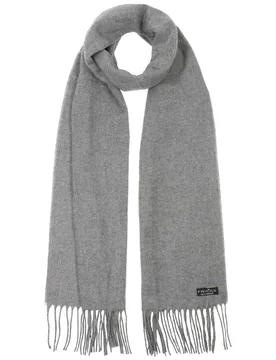 Cashmink Uni Fringed Scarf by - light grey - Female - Size: One Size - Fraas - FashionsVida