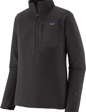 Schnell trocknendes Fleece mit Reißverschluss und Wabenprägung – Herren – M's R1 Air Zip Neck M's R1 Air Zip Neck Black - Patagonia - FashionsVida
