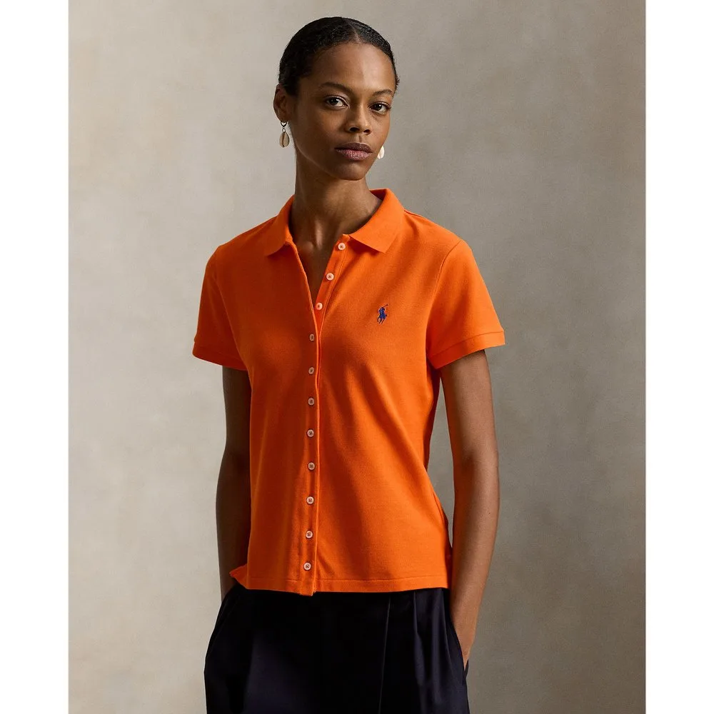 Polo de mujer de manga corta con botones - Polo Ralph Lauren - FashionsVida
