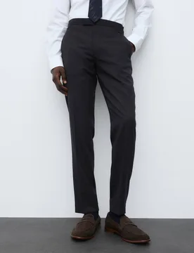 Tailored Fit Suit Trousers with Wool Navy male - Autograph - FashionsVida
