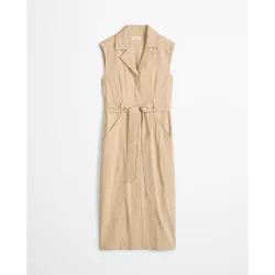 Vestido sin mangas regular de viscosa lino stretch
