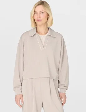 Sudadera Mujer Sand Wash Crop Henley Sweatshirt Sweatty Betty - Sweaty Betty - FashionsVida