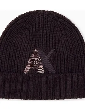 Gorro de mujer punto logo lentejuelas - Armani Exchange - FashionsVida