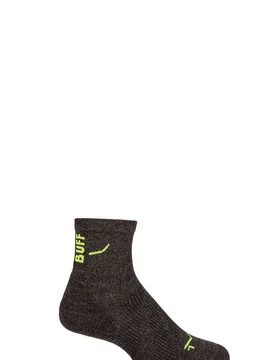 Mens and Women's 1 Pair BUFF Run Hike DRYFLX® Quarter Length Socks Black L - Black - Size: Large - SockShop - FashionsVida