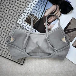 Sujetador de yoga sin costuras de alta elasticidad con tirantes desmontables, ropa interior deportiva de fitness de 3 formas de uso para otoño