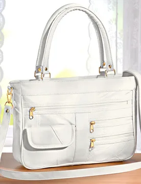 Pagen Patchwork-Ledertasche weiß - 3Pagen - FashionsVida