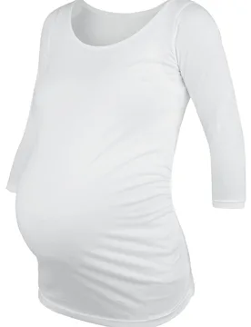 Langarmshirt - Longsleeve - S bis 3XL - für Damen - Größe 3XL - weiß - Frauen - female - Umstandsmode - FashionsVida