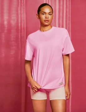 Camiseta de manga corta de cuello redondo oversize de algodón pima unisex para uso diario y casual XS - Shein - FashionsVida