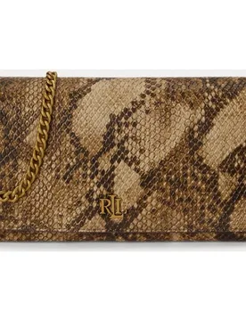 Cartera de mujer mediana cruzada de piel con estampado animal print - Lauren Ralph Lauren - FashionsVida