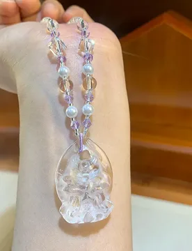 Crystal Necklace White Wishing Fox Pendant Ethnic Style Sweater Chain White Fox Crystal Necklace - Aliexpress - FashionsVida