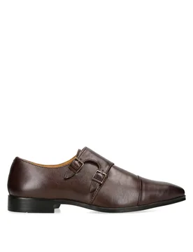 Mens Leather Collins Double Monk - Brown Leather (Archived) - Size Uk 7 - KG Kurt Geiger - FashionsVida