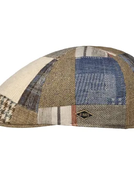 Patchwork Duck Flat Cap by - beige - Size: L (58-59 cm) - JJ Hats - FashionsVida