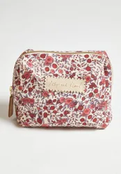 Maya Aster Print Cosmetic Bag In Pink - One Size